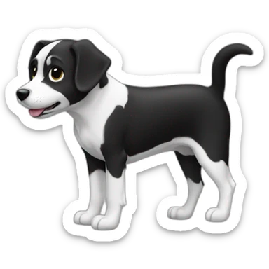 dog black white sticker