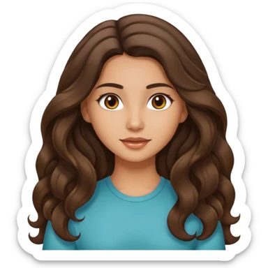 Morena com cabelo ondulado nas pontas  e de pele um pouco bronzeada cabelo grande raiz Lisa sticker