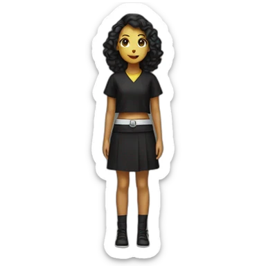 Karaté girl ceinture noir sticker