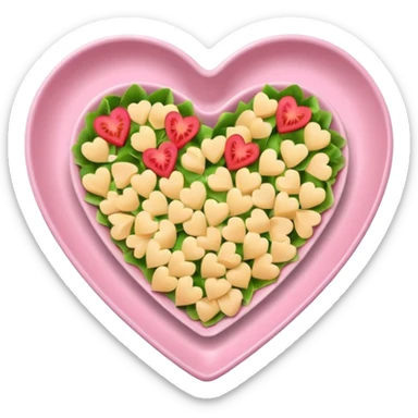 Hawaiian Mac salad light pink heart shaped plate sticker