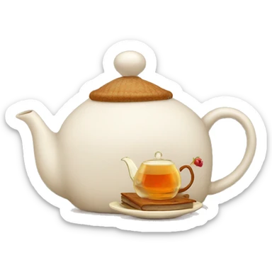 teapot with tea cozy sticker