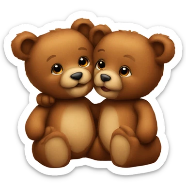 Teddy bears kissing sticker