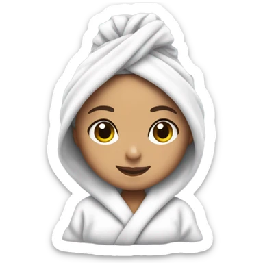 ariana grunde in bath robe with hair towel sticker