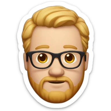 Memoji of a fat white guy that uses glasses and an earring brow hair and beard sticker