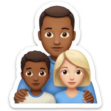 african american dad, african american and white mom sticker