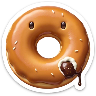 An emoji eating a doughnut sticker