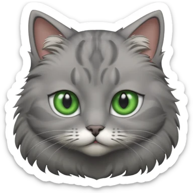 a gray cat with eyes on its FOREHEAD sticker