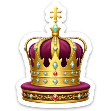 an  old crown in a glass showcase sticker