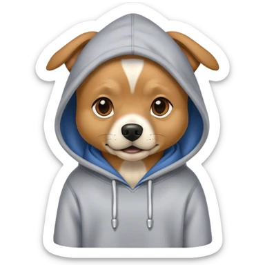 Dog with hoodie on sticker