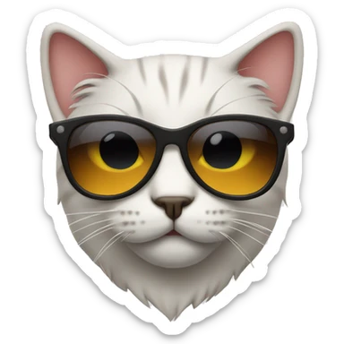 Cat wearing cool sunglasses sticker