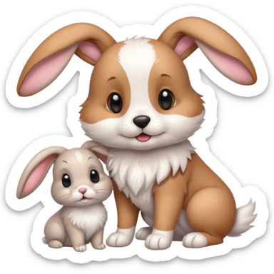 Dogs and bunnies sticker