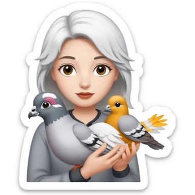 jackieshauna holding a pigeon sticker