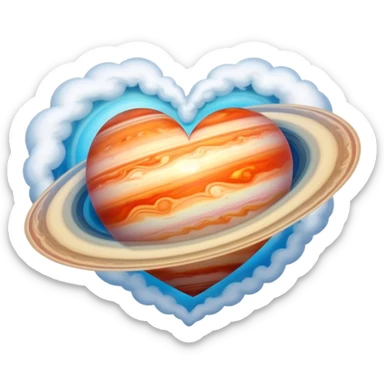 heart shape planet jupiter sticker