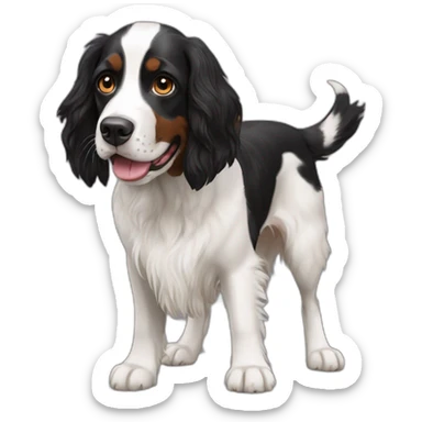 english springer spaniel dog and black australian shephard sticker