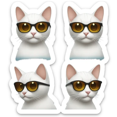 Cat with sunglasses sticker