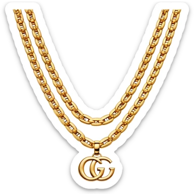 luxury gold Gucci chain necklace sticker