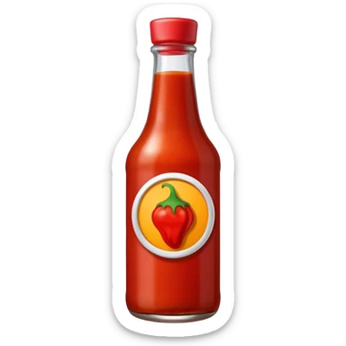 A single bottle of spicy sauce, keep it plain no branding or text sticker