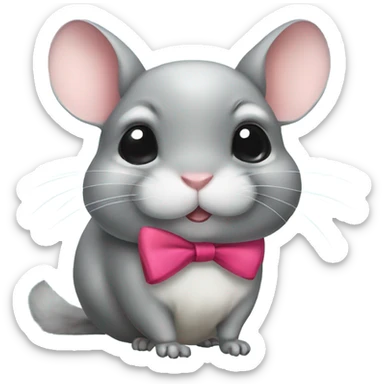 chinchilla with bow  sticker