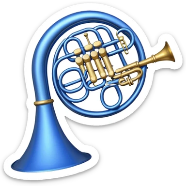 i want an emoji of a blue french horn music sticker