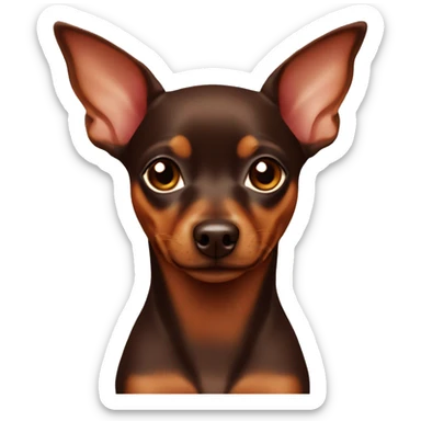 mini pinscher chocolate brown sticker