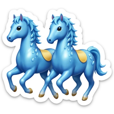Water Horses run With drops  sticker