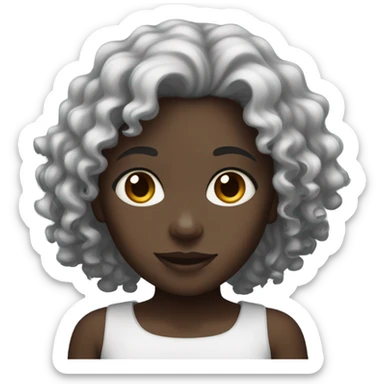 dark skin girl with curly hair and dark brown eyes sticker