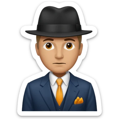 Mobster with different colored suit and hat sticker