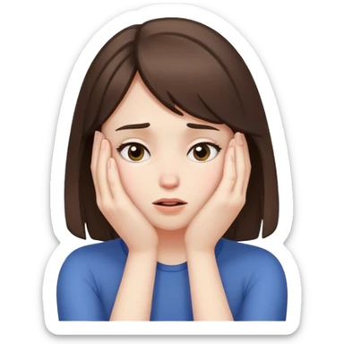 pale brunette girl face palm sticker