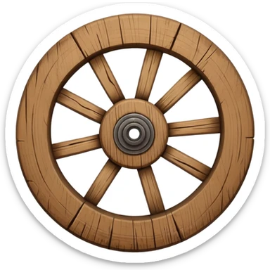 Wheel – Simple wooden cartwheel, ancient design sticker