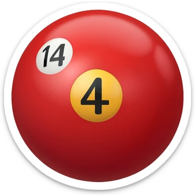 The number 14 on a red pool ball sticker