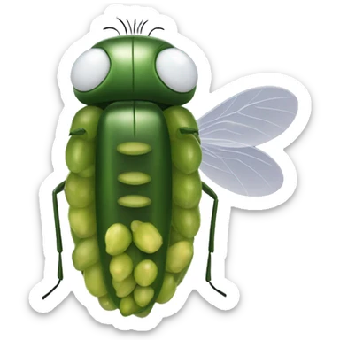 A fly with pickles as wings sticker