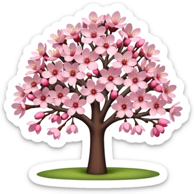 pink cherry blossom tree sticker