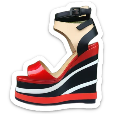 Sandal Platform wedges black louboutin sticker
