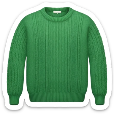 Green knitted wool sweater. sticker