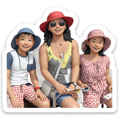 friends enjoying a sunny day sticker