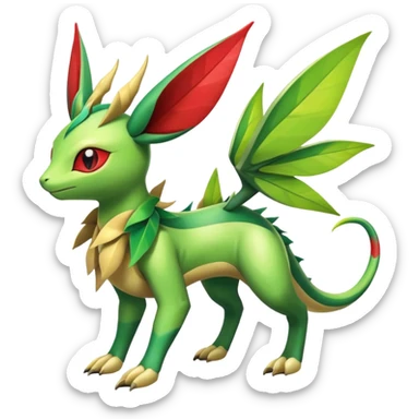 Shiny Exotic Flygon-Bayleaf-Leafeon-Hybrid-Creature sticker