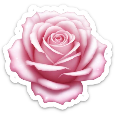 Pretty pink end white rose with glitters sticker
