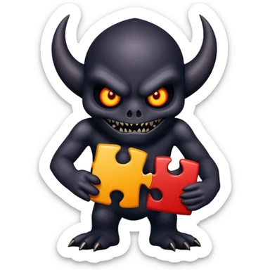 evil dark mysterious creature with puzzle sticker