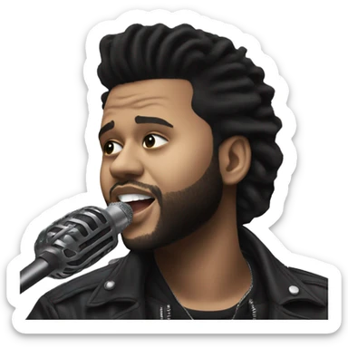 the weeknd with microphone sticker
