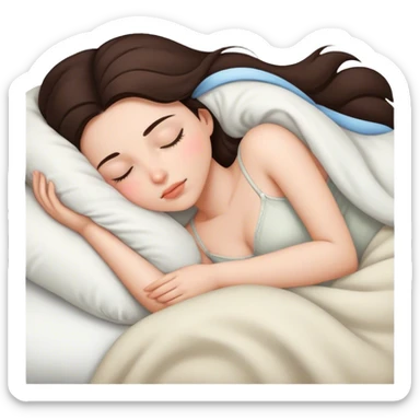 Brunette girl sleepin sticker