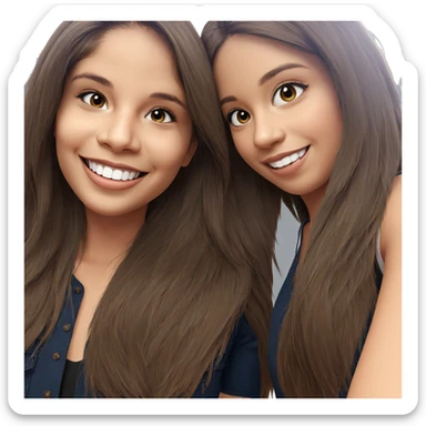 girls with smiles and brown hair sticker