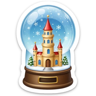 snow-globe, tower inside sticker