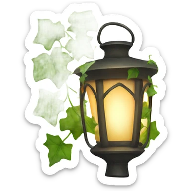 Lit lantern with ivy sticker