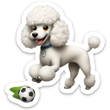 Poodle playing football sticker