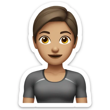 Fitness woman with gray eyes and brown hair  sticker