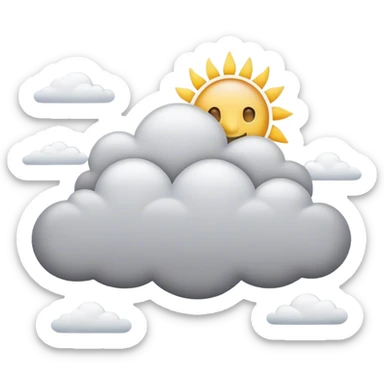 Cinematic Realistic Altostratus Emoji, Soft and gray, with mid-level clouds spreading evenly across the sky. The clouds create a smooth, overcast layer that dulls the sun’s light, giving the world a peaceful, muted tone. Soft glowing outline, capturing the essence of calm, muted skies and gentle transitions in an altostratus cloud! sticker