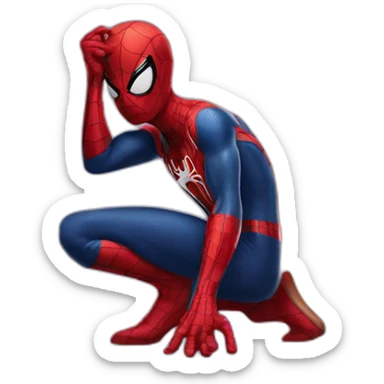 spider-man thinking emoji sticker