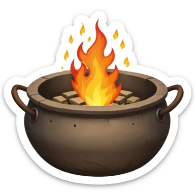 can you make a really medieval looking fire basin with a fire coming out of the top sticker
