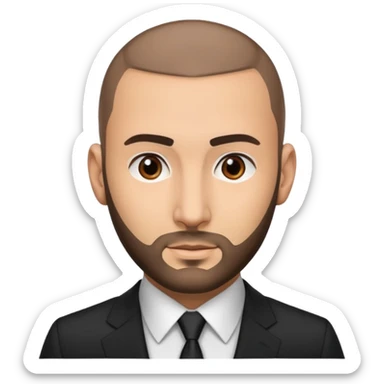 karim benzema in suit and tie, thinner face sticker