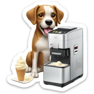 Dog making ice cream out of a Ninja creamy sticker